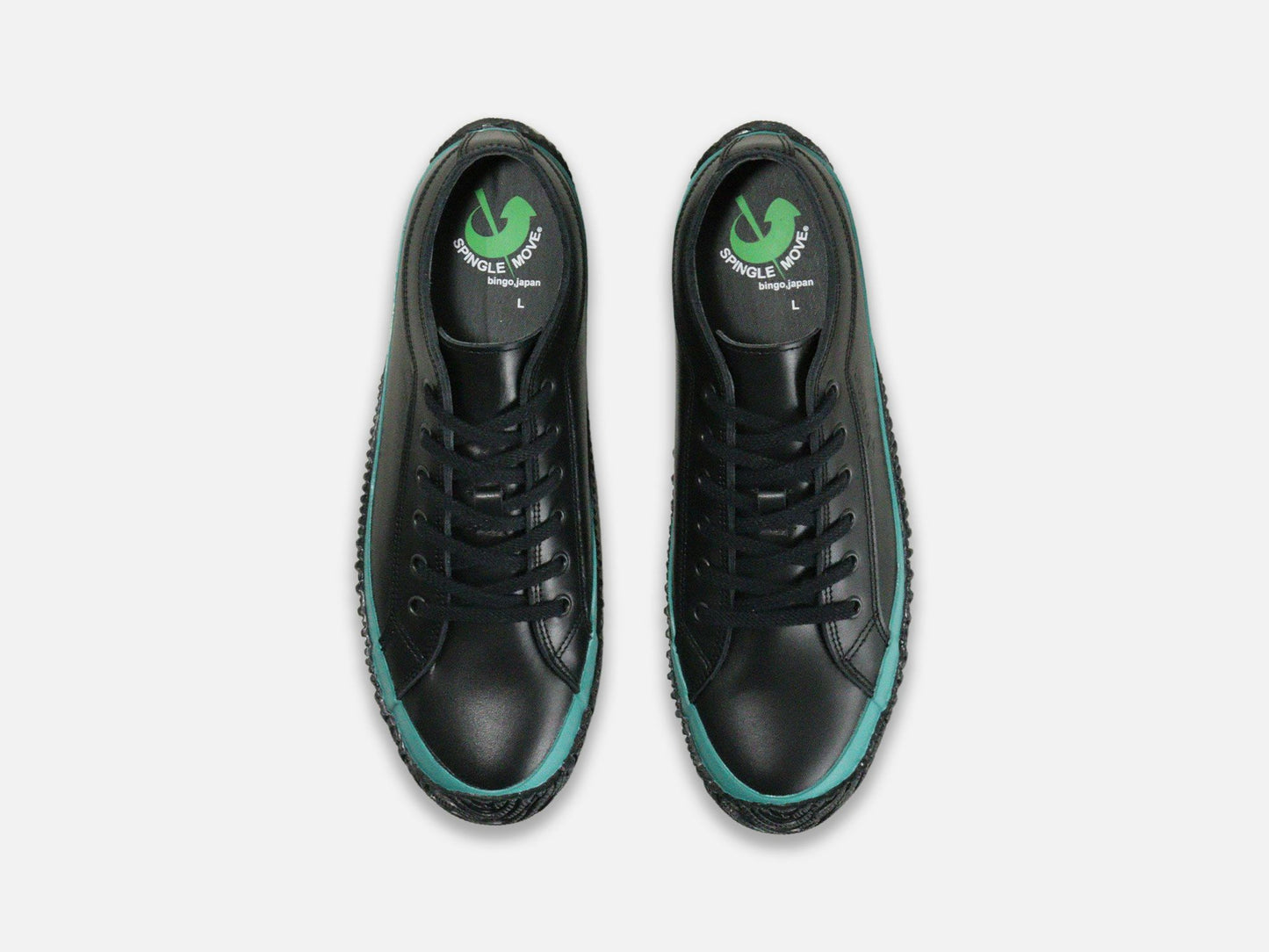 SPINGLE MOVEのスニーカー「SPM-619 Black」の上から見た商品画像