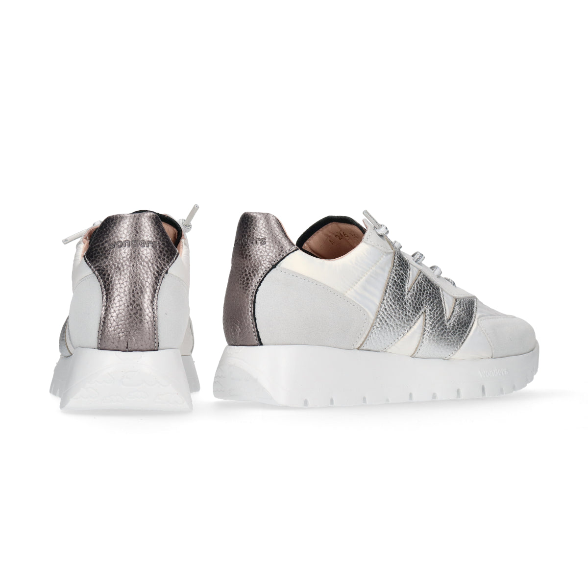 wonders (ワンダース) a-2464 ホワイト シルバー レディース スニーカー