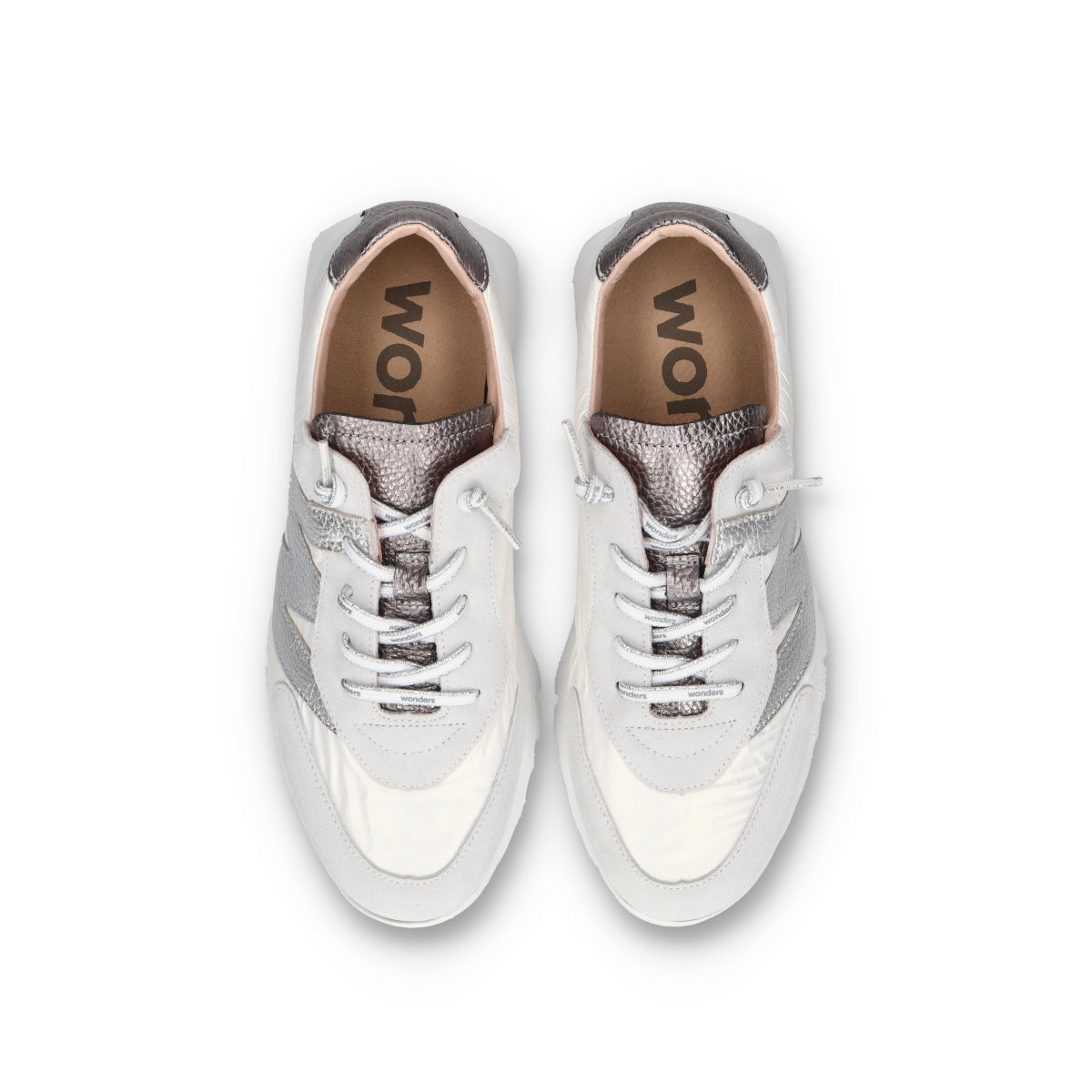 wonders (ワンダース) a-2464 ホワイト シルバー レディース スニーカー