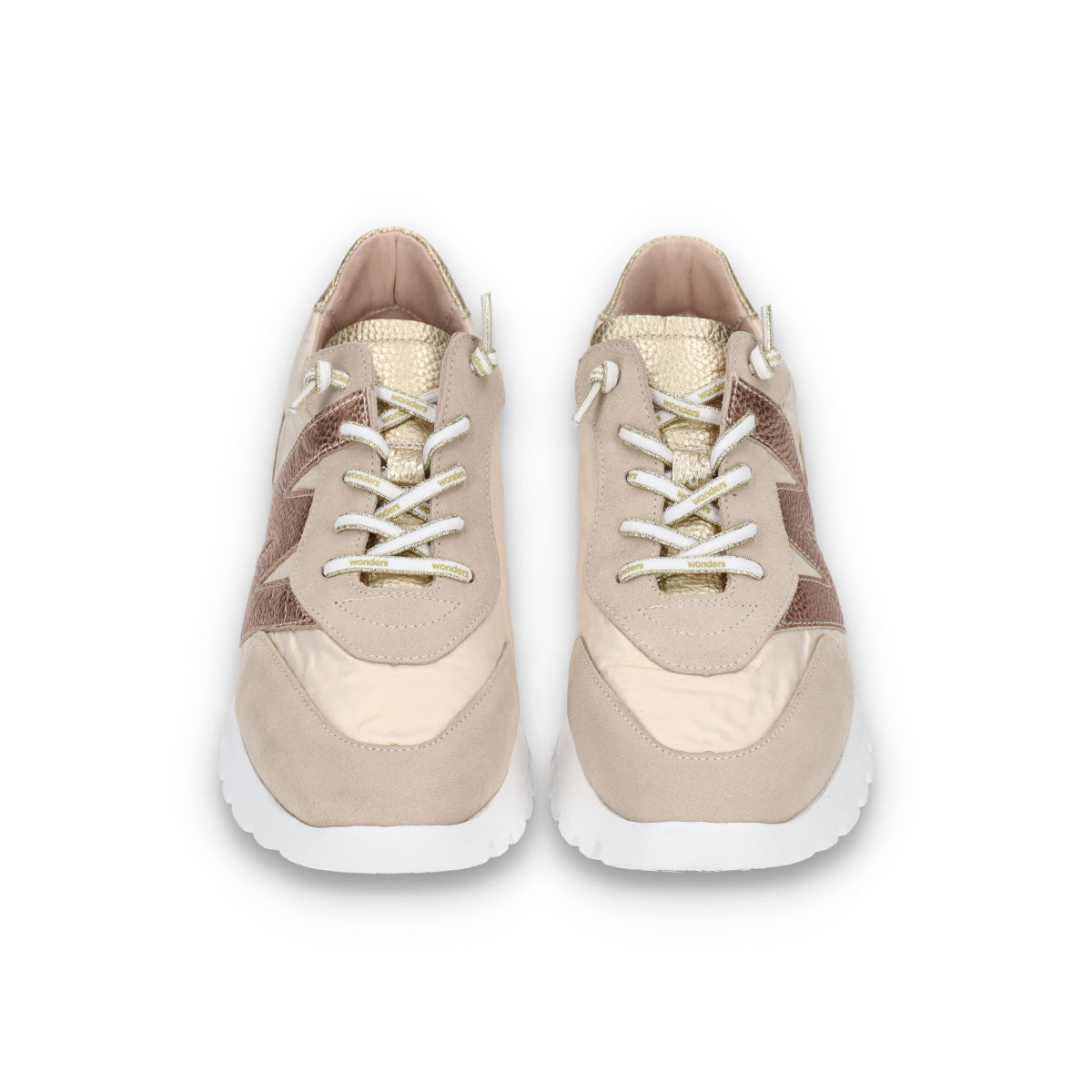 wonders (ワンダース) a-2464 ベージュ ゴールド レディース スニーカー
