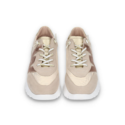 wonders (ワンダース) a-2464 ベージュ ゴールド レディース スニーカー