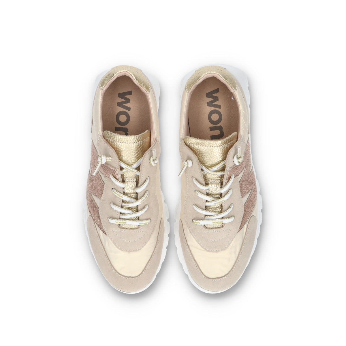 wonders (ワンダース) a-2464 ベージュ ゴールド レディース スニーカー