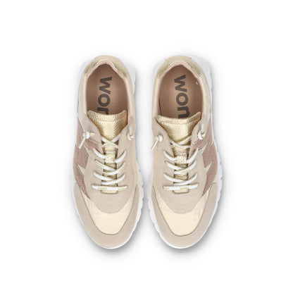 wonders (ワンダース) a-2464 ベージュ ゴールド レディース スニーカー